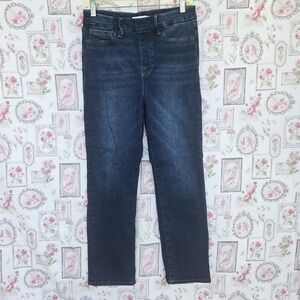 Good American Women's Pull On Straight Leg Jeans Indigo Size Medium